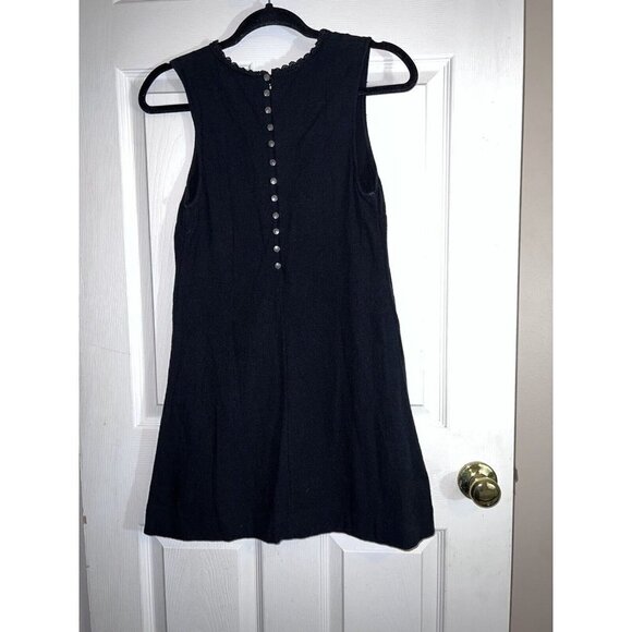 FREE PEOPLE Maribelle Crochet-Inset Mini Dress, Black Sz Small - Picture 7 of 11